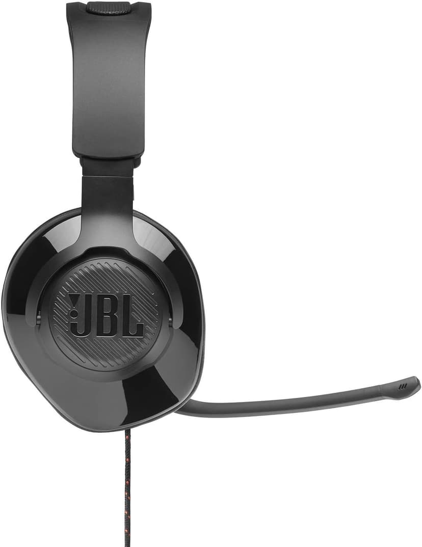 JBL Quantum 200 - Wired over-ear gaming headset with Voice focus directional flip-up mic and memory foam ear cushions (Black)