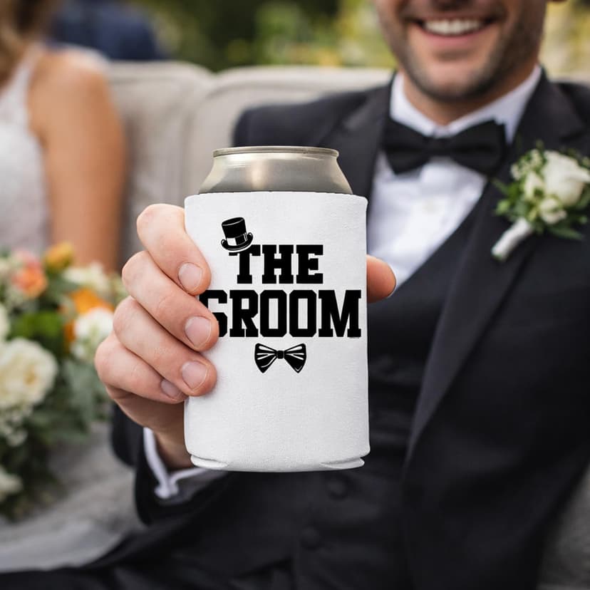 The Groom And Team Groom Can Coolie Holder Bachelor Party Decorations Bachelor Party Favors Bachelor Party Accessories Wedding Favors Gift For Groom Groomsmans Proposal Gifts Black White B08CHMD5PM