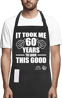 60th birthday gifts for women Men, Funny Chef Aprons with Pockets for 60 year old birthday gift