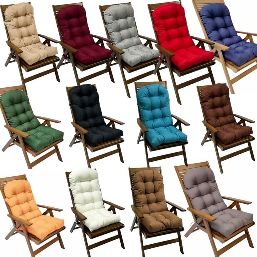 Adirondack Chair Cushion, Waterproof Indoor/Outdoor Rocking Chair Cushion ，44inch/48inch High Back Patio Cushions with Ties，Waterproof，Sunscreen and Fade-Resistant (Navy Blue, 44x20in)