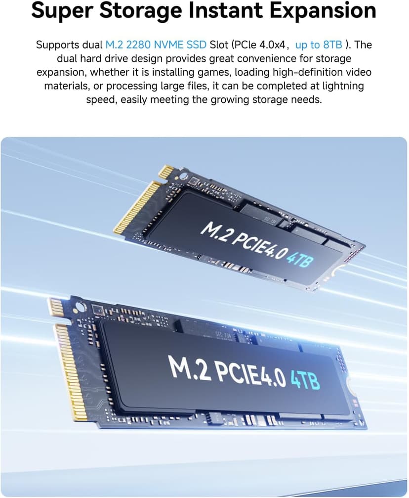 MINISFORUM AI Mini PC M1-1295 Barebone with Intel Core i9-12950HX (16C(8E+8P)/24T, up to 5,0 GHz), Mini Computer DDR4 RAM PCIe4.0 SSD, Dual Display with HDMI 2.1/DP, 5X USB Ports, WiFi 6E,BT 5.2