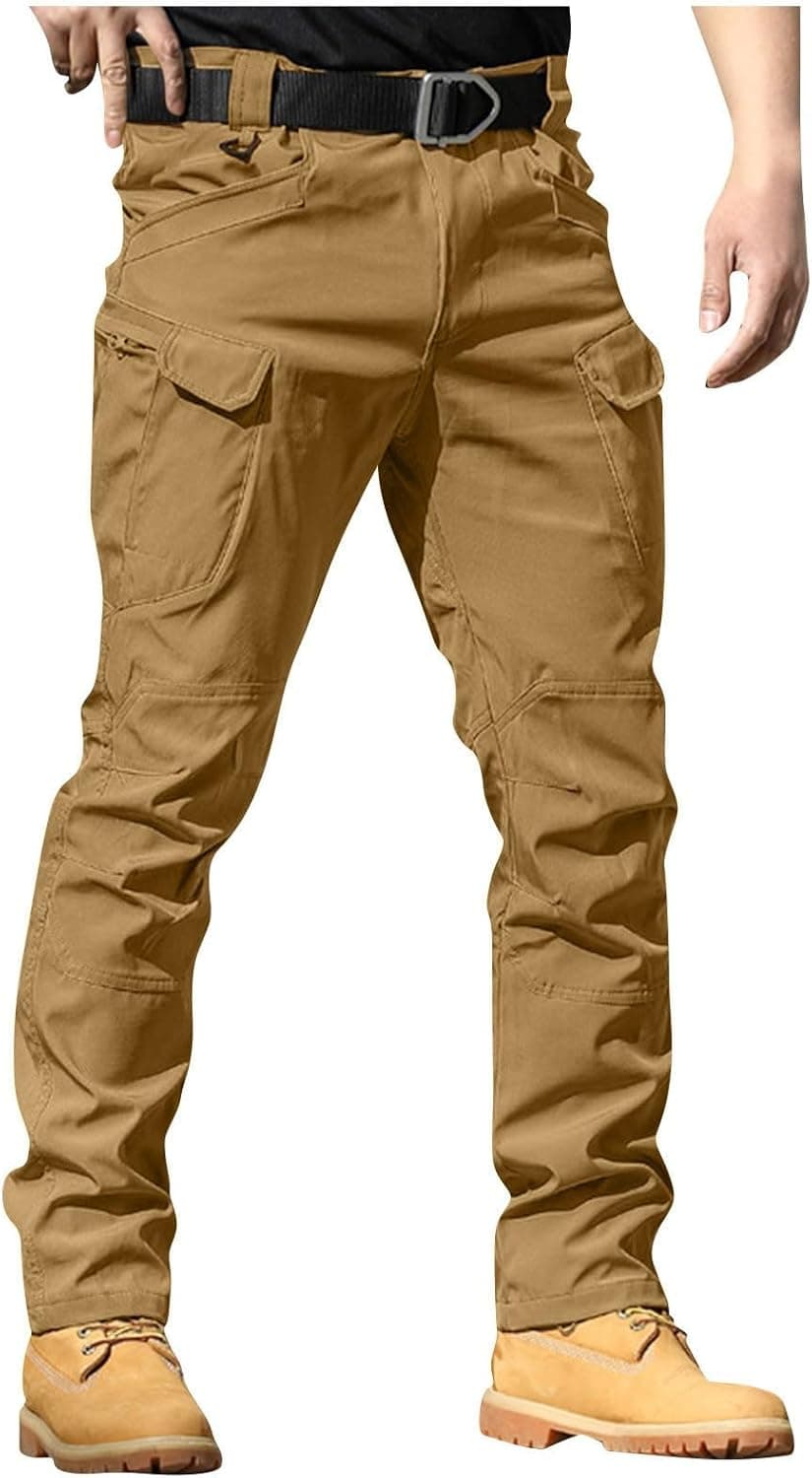 tobchonp Tactical Pants for Men Relaxed Fit Stretchy Work Pants Baggy Cargo Camo Pants Flex Carpenter Pant Multi Pockets