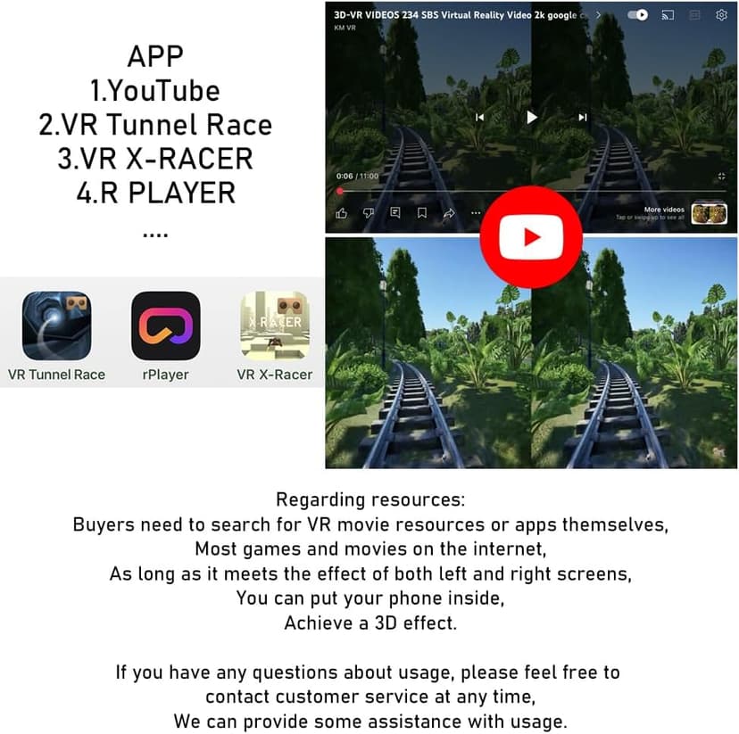 VR Headset with Controller Adjustable 3D VR Glasses Virtual Reality Headset HD Blu-ray Eye Protected Support 5~7 Inch for Phone/Android (White)