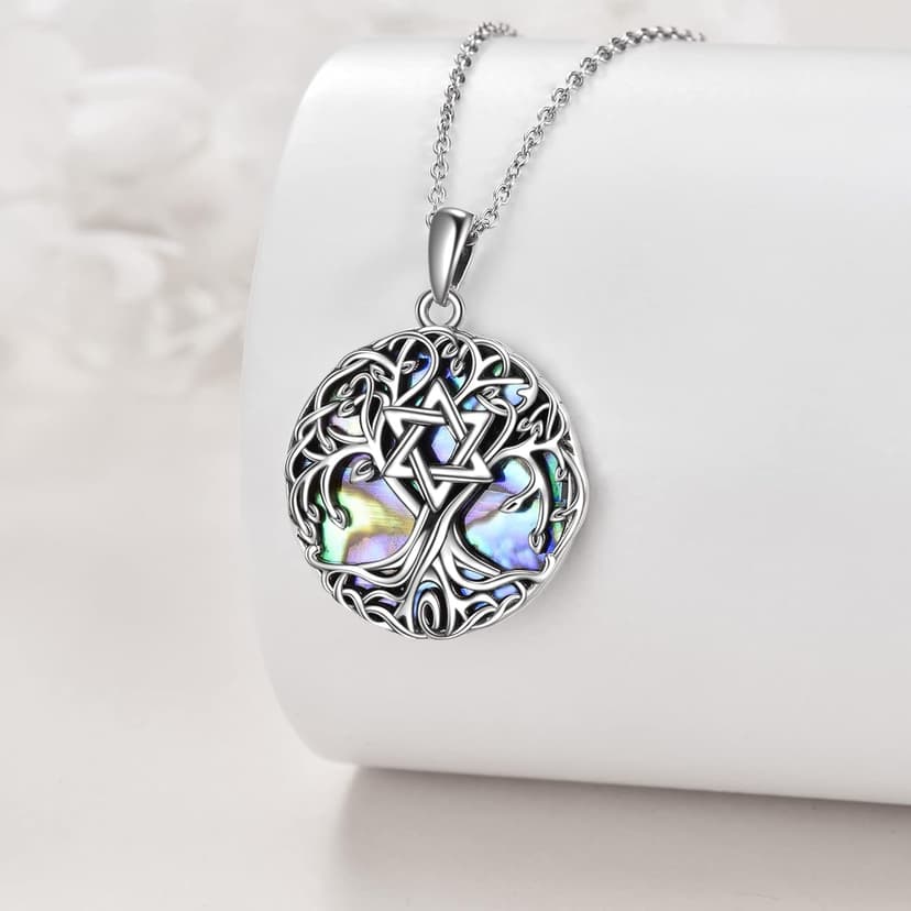 YFN Tree of Life Necklace Sterling Silver Celtic Knot Tree Pendant Jewelry Gifts for Women Men B0C2HGKN93