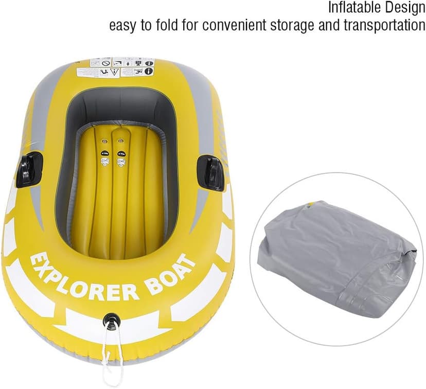 Inflatable Kayak Boat PVC Air Canoe for Fishing Diving Drifting (1 Person Rowing with Double Valve) Inflatable Boat PVC Boot Canoes