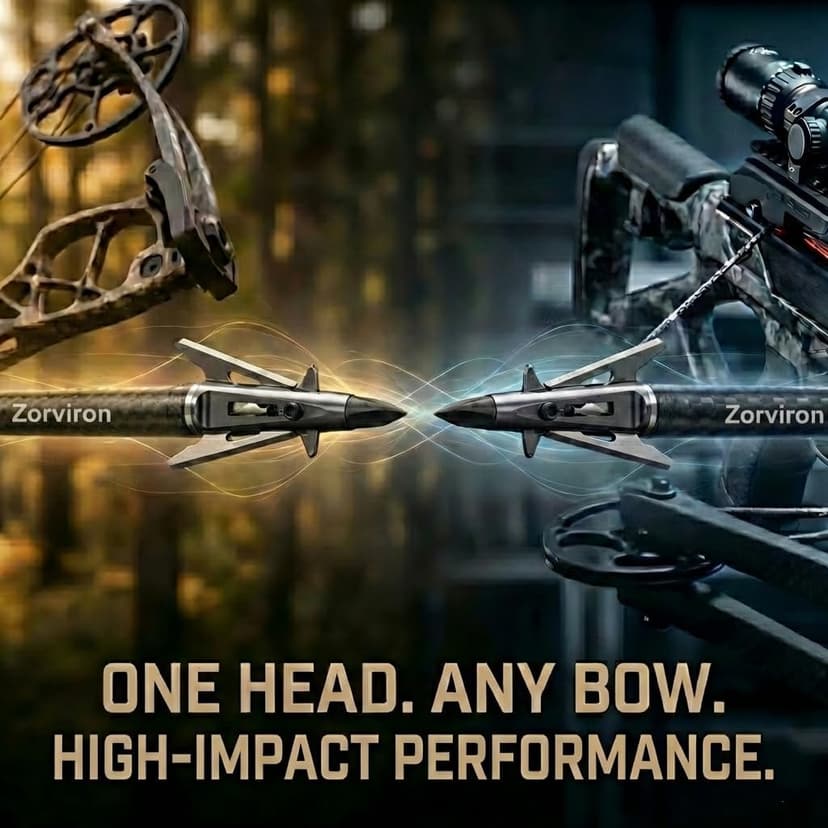 Mechanical Expandable Broadheads Hunting Arrow Tips, 100 Grain 2 Inch Cut, 440 Stainless Steel Blades & Chisel Tip, 8-32 Thread for Crossbow & Compound Bow Bolts, Up to 500 FPS Tested, 4 Pack