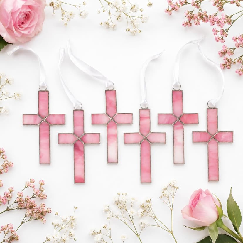 Handmade Glass Cross with Loving Sentiments Perfect Christian Gift for Goddaughter On Birth Baptism Confirmation Christening Birthday from Godparents B01C4JGY2M