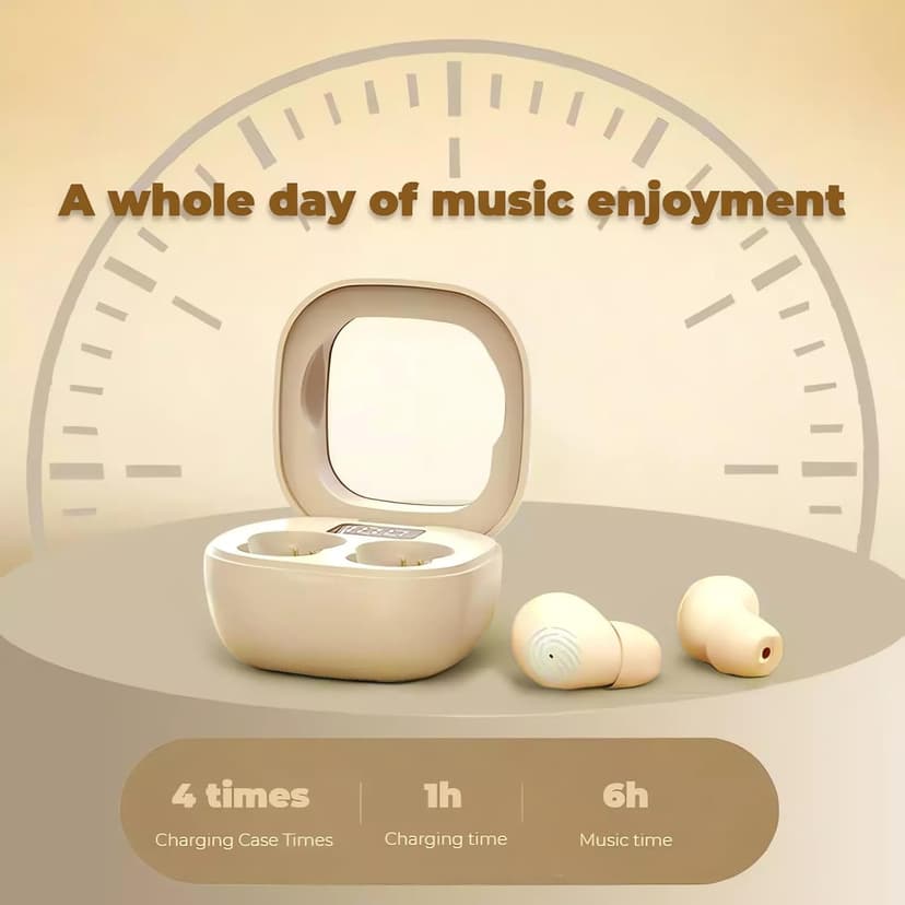 Wireless Smallest Sleep Earbuds, Ultra Small Earphones, Hidden Sleep Headphones, Noise Cancelling Earbuds, Ear Buds for Sleeping, Working, Hiking (Skin)