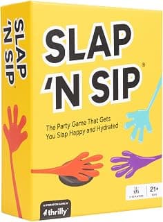 Slap N Sip A Hilarious Drinking Game with Sticky Hands, 200 Cards & A Sip Chip, Fast-Paced Adult Party Game for Game Nights, Funny Gift for Adults Ages 21+