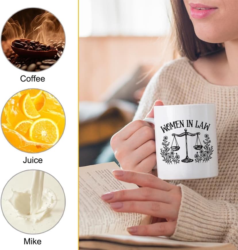 XQLZY Women In Law Mug, Funny Lawyers Coffee Cup, Birthday Gifts for Attorney Future Lawyer Assistant, Graduation Gifts for Law Sshool Student, New Job Present for Colleagues Friends Sister B0F1BJ9YK9