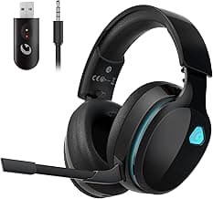 Gtheos 2.4GHz Wireless Gaming Headphones for PS5, PS4 Fortnite & Call of Duty/FPS Gamers, PC, Nintendo Switch, Bluetooth 5.3 Gaming Headset with Noise Canceling Mic, Stereo Sound, 40+Hr Battery -Black