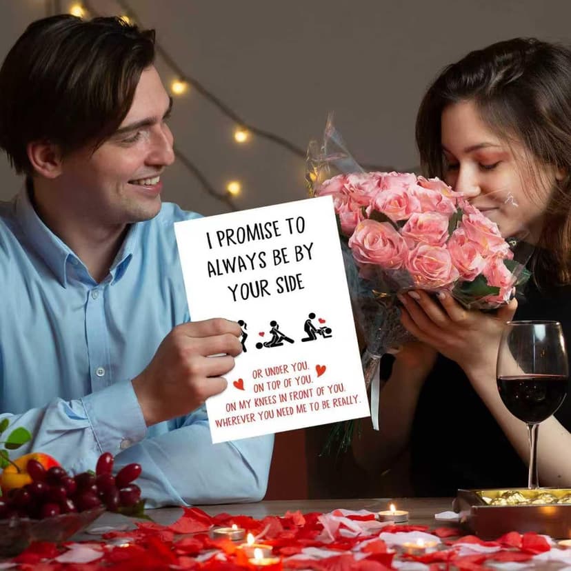 Funny Valentines Day Gifts for Him Her, Valentines Day Card for Men Women, Naughty Anniversary Birthday Card for Boyfriend Husband Fiance Girlfriend Wife Fiancee, I Promise to Always Be by Your Side