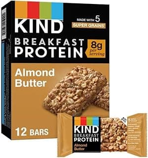 KIND Breakfast Protein Bars, Almond Butter, Healthy Snacks, Gluten Free, 8g Protein, 6 Count