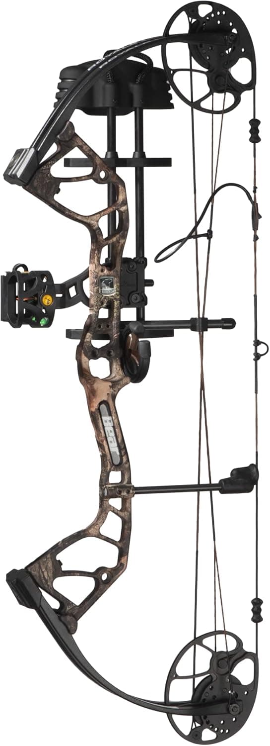 Bear Archery Royale Ready to Hunt Compound Bow Archery Set with Archery Accessories for Adults and Youths, 12”- 27” Draw Length, 5-50 Lbs Draw Weight, Up to 290 FPS