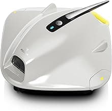 PoolMr Cordless Robotic Pool Cleaner - Above Ground Pool Vacuum Robot - 40W Strong Suction, Dual Cleaning System, Barrier Crossing, 120-Min Runtime Up to 1614 Sq for Above Ground Pools, Grayish White