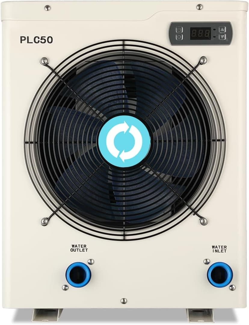 14000BTU Above Ground Pool Heater, Electric Swimming Pool Heat Pumps for Pools up to 4000 gallons, Fits 9/11/15 Foot Pool and Spas, 120V/60Hz, PLC50