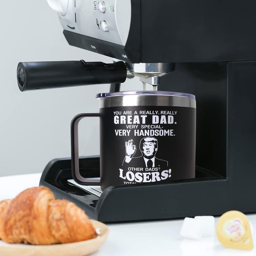 Fathers Day Dad Gifts from Daughter Son,Christmas Birthday Gifts for Step Dads Father in Law Him Bonus Daddy,Gift for Men Papa Grandpa Uncle Stepdad,14 oz Black Tumbler Mug