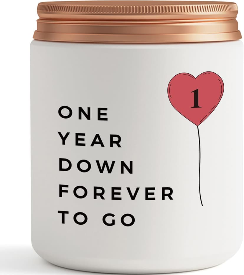 One Year, 1st, 1 Year, First Anniversary Candle Gifts for Him Her Couple- Best Happy Paper Anniversary Girlfriend Boyfriend Wife Husband Romantic Gift