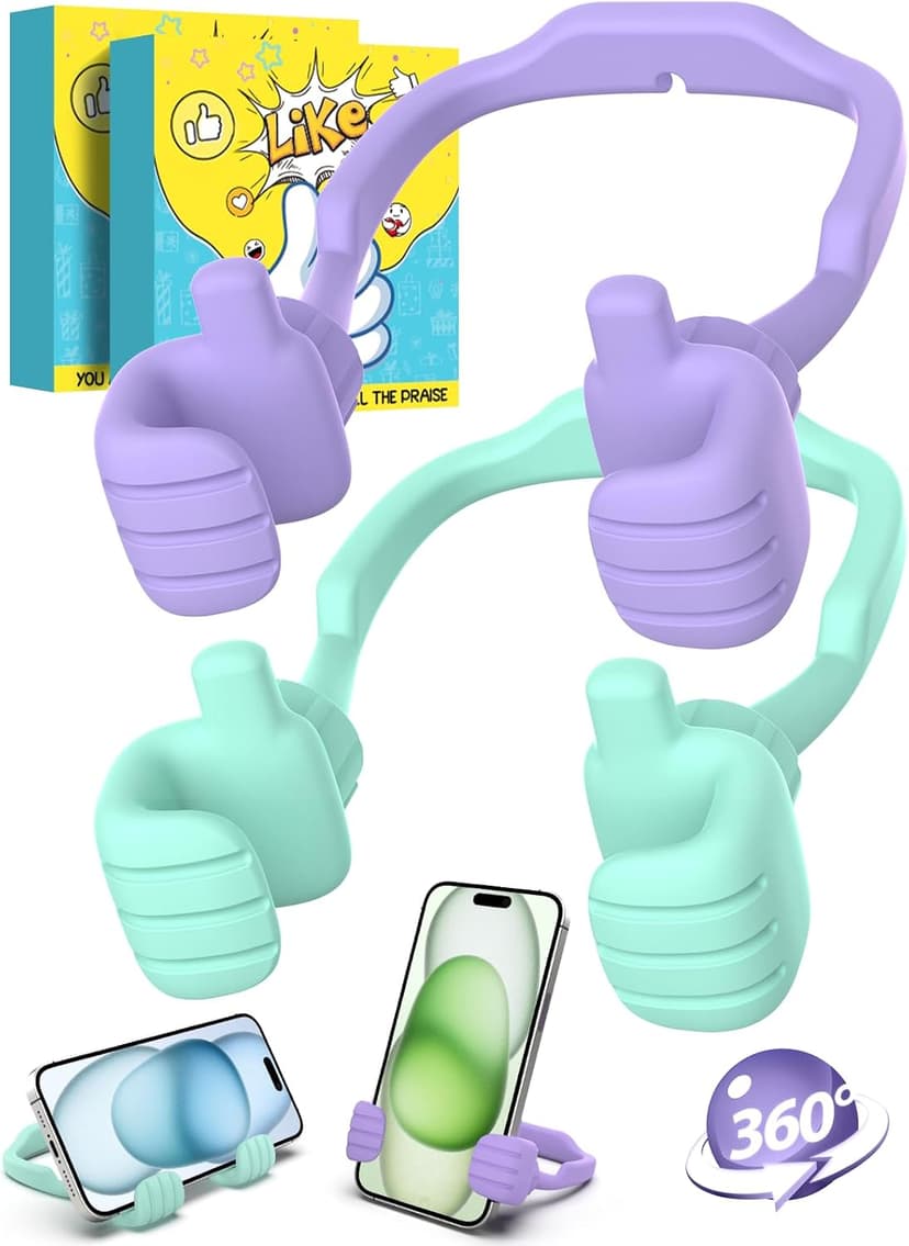 Stocking Stuffers for Teens Girls Boys Adults Cell Phone Stand: UPGRADE Adjustable Thumbs Up Lazy Phone Holder for Desk Cool Gadgets Fun Birthday Gift Ideas for Kids Teenager Women Gifts for Christmas