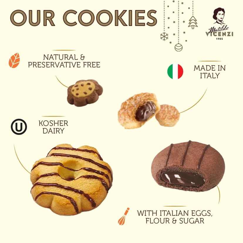 Matilde Vicenzi Roma Cookie Gift Tin - Italian Pastries & Cookies in Individually Wrapped Trays - Bakery Dessert Gifts For Birthdays, Thank You, Get Well and Every Special Occassion - Puff Pastry, Assorted Cookies in Italian Design Gift Tin 32.5oz (920g)