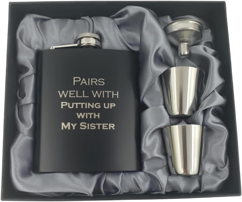 Brother in Law Gifts Funny Christmas, Cool Gifts for Brother in Law Adult Birthday Present, Bro-in-Law Funny Flask, Pairs Well Putting Up With Sister Flask (My)