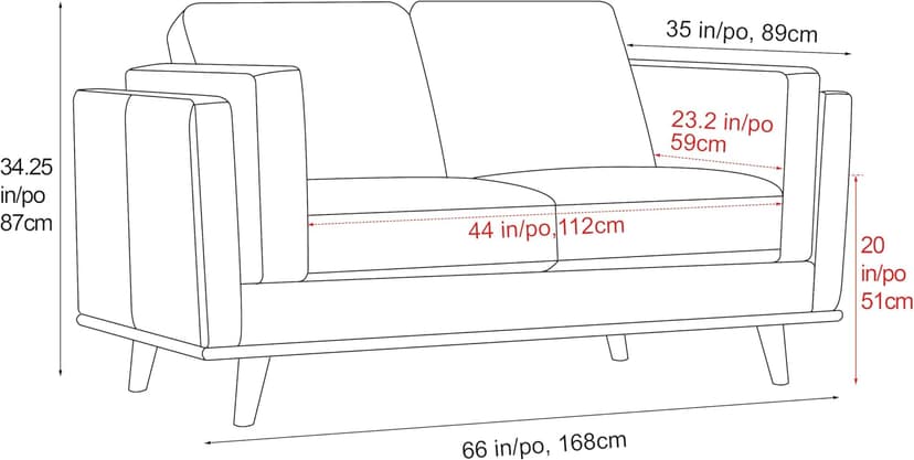 Valencia Artisan Full Leather Loveseat Sofa 66” - Pure Full Italian Nappa Leather Couch, Solid Wood Accent, Ultimate Comfort, Cognac Tan