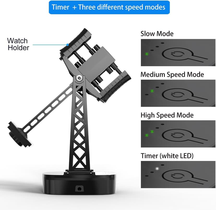 FEICHONGHO Single Watch Winder for Automatic Watches,Timer Shutdown,Adjustable Speed,Self Winding Turner,Rotating Device