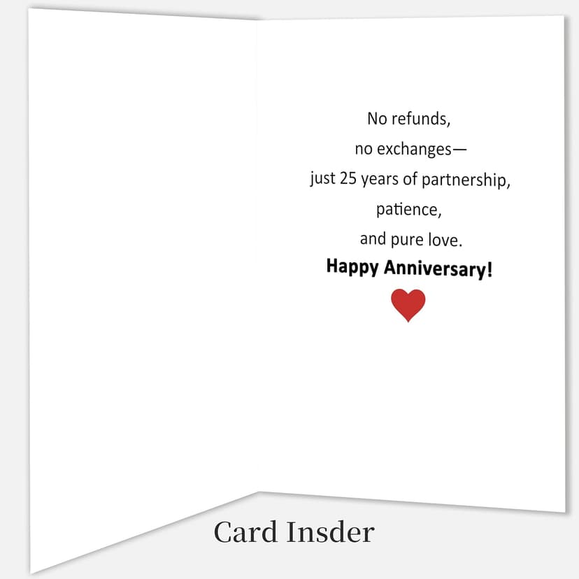 Funny 25 Year Wedding Anniversary Cards Gifts for Husband Wife Couples, 25th Anniversary Cards for Women Men 25th Anniversary Card, 25 Year Anniversary Card Gifts for Him Her B0FVTM98WX