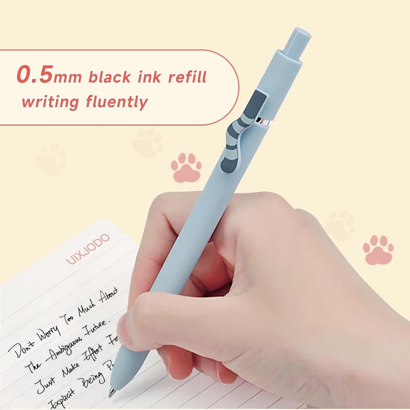 UIXJODO Cat Pens, 4 Pcs 0.5mm Cute Kawaii Black Ink Pens Fine Point Smooth Writing Pen, High-End Series Cat's Tail Retractable Pen for Journaling Note Taking (4 Pcs Cat) B0BRFT21L7
