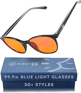 Sleep ZM 100% Blue Light Blocking Glasses - Women + Men - Better Sleep - Anti Eye Strain Protection - Computer Screens Gaming
