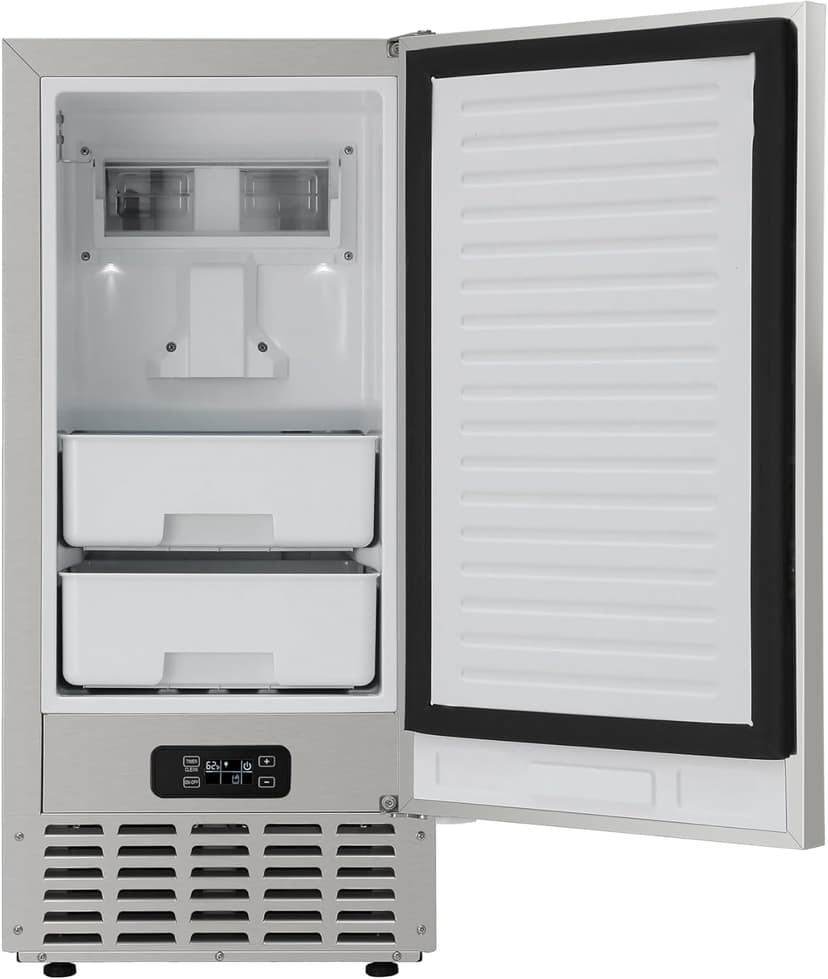 KoolMore 15 in. Built-in Residential Pearl Ice Nugget Maker, 66lb /Day with Drain Pump in Stainless-Steel, ETL Listed (KM-BIM66-NSS)