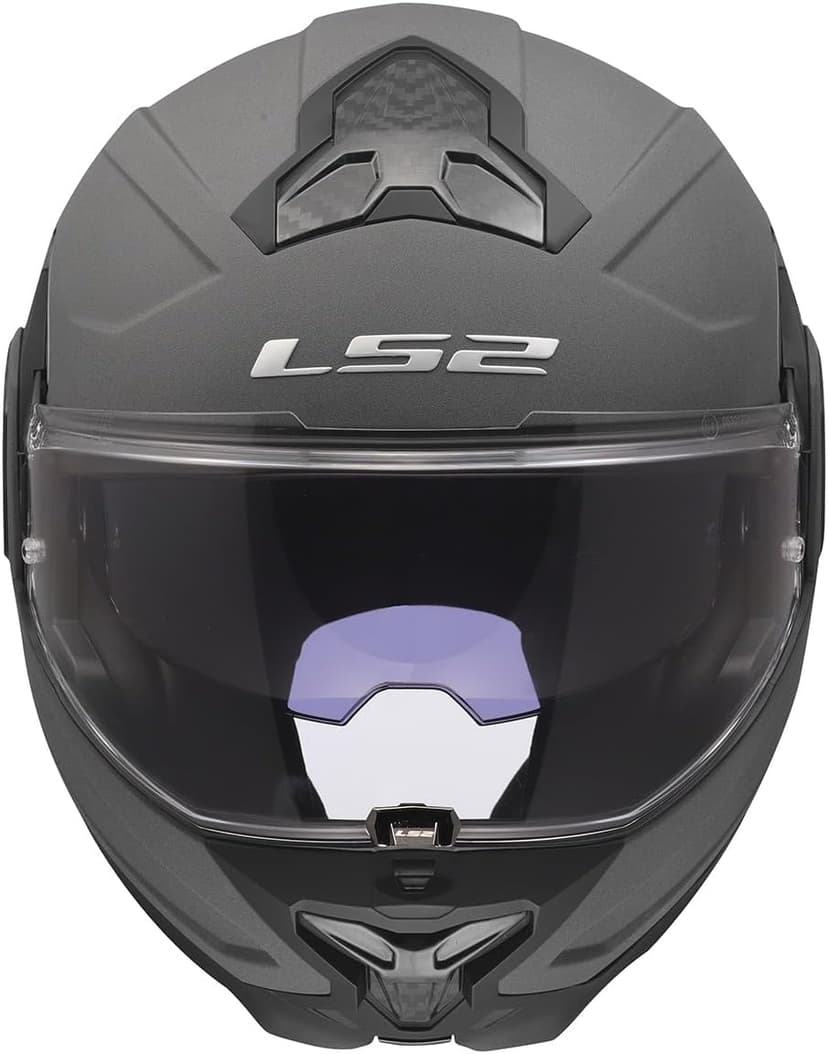 LS2 Helmets Advant II Modular Motorcycle Helmet W/SunShield (Matte Concrete Gray - Large)
