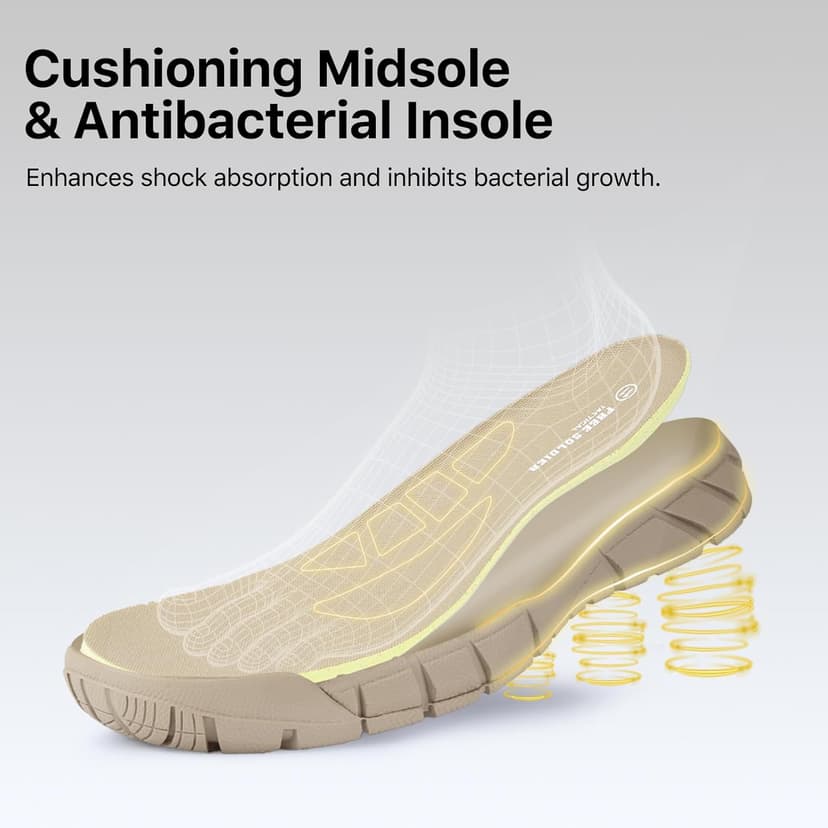 FREE SOLDIER Men's Durable Work Boots 6 Inches Lightweight Waterproof Hiking Boots Suede Leather Tactical Boots