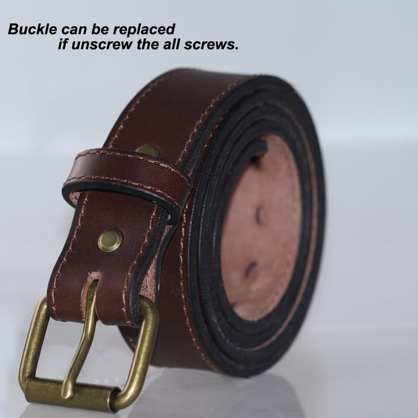 Kmioc Concealed Carry CCW Leather Gun Belt 1 1/2 inch 100% Full Grain Thick Leather Belt for Gun Carry