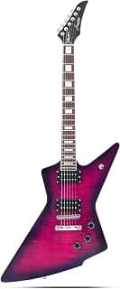 Firefly FFLX Solid Body Electric Guitar,Mahogany Guitar body,Stainless steel and ball end frets,rosewood fretboard(Purple Color)
