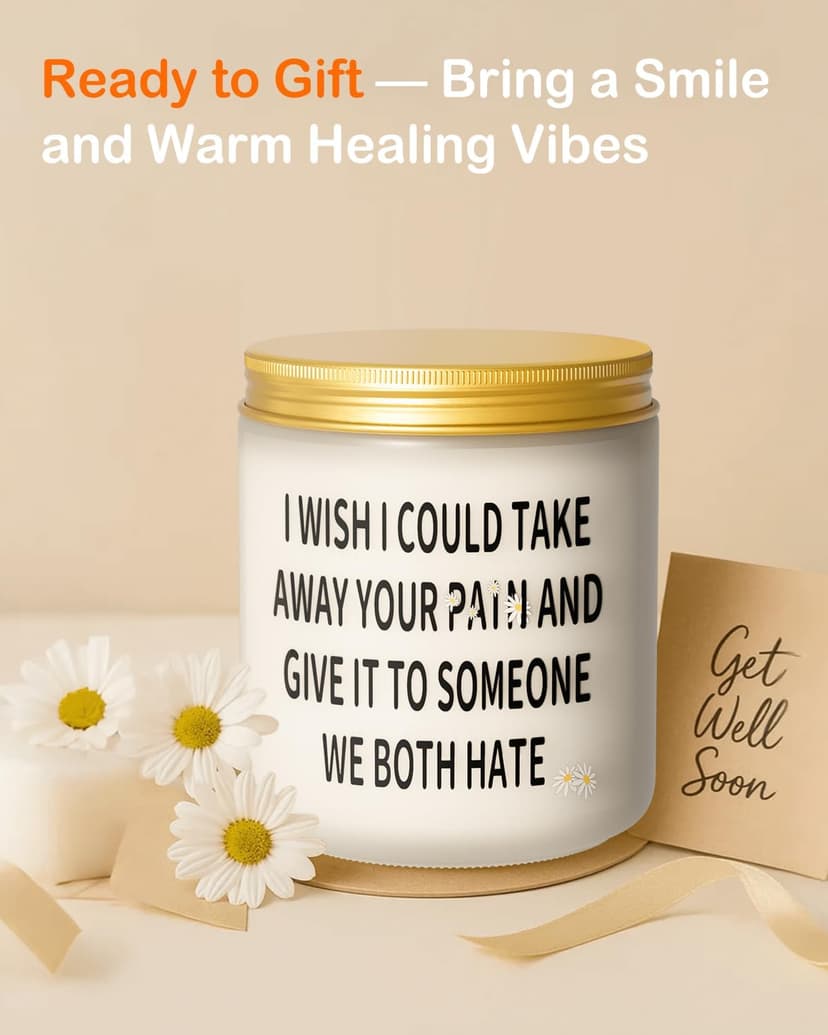 Get Well Soon Gifts for Women Men, Funny Present for Her Him After Surgery, Feel Better Candle Gift for Mom Sick Friends, Recovery, Sympathy, Cancer Comfort, Grieving, Divorce, Thinking of You Gift