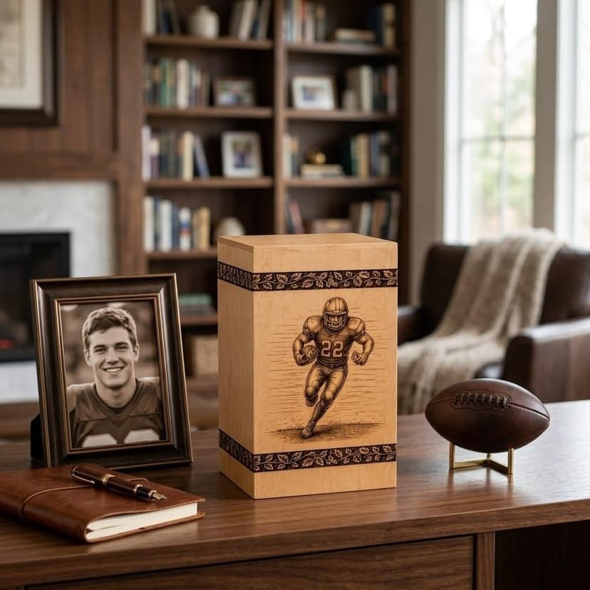 Steamed Beech Wood Gaming Memorial Urn Box for Ashes, Handmade Wooden Cremation Urn, Gamer Funeral Keepsake and Remembrance Box, Gamer urn, Gaming Memorial urn B0HH7PF8LT