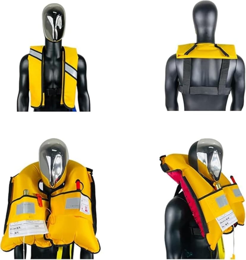 Automatic Inflatable Life Jacket for Adults – Adjustable Buoyancy Vest with Manual Override,Reflective Strips & Safety Whistle for Boating, Kayaking, Surfing & Swimming.
