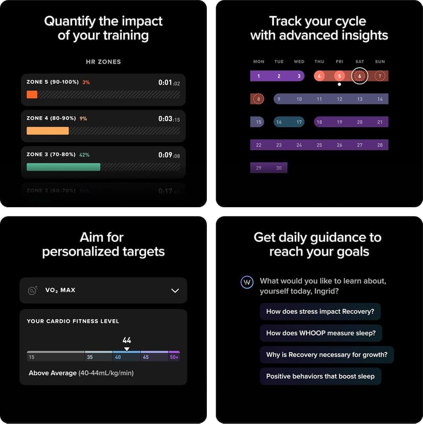 WHOOP 5.0/MG Activity Tracker - 12 Month Membership - Health and Fitness Wearable – 24/7 Activity and Sleep Tracker, Personalized Coaching, Menstrual Cycle Insights – 14+ Days Battery Life