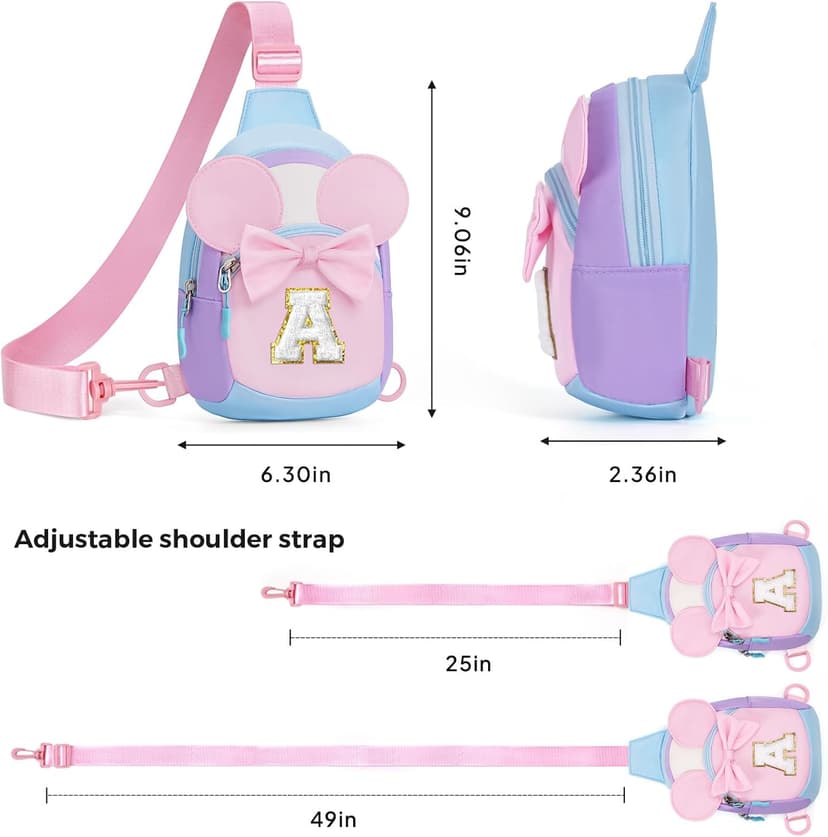 2 3 4 5 6 7 Year Old Girl Birthday Gift, Initial Crossbody Bag, Girls Kids Birthday Gifts, Sling Bag for Kid, Toddler Purse Anoup Birthday Gift for Daughter Monogram Crossbody Sling Bag Purse Pink J B0H5154T3Q