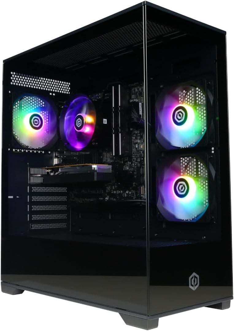 CyberPowerPC Gamer Master Gaming PC, AMD Ryzen 5 5500 3.6GHz, Radeon RX 6400 4GB, 16GB DDR4, 500GB PCIe Gen4 SSD, WiFi Ready & Windows 11 Home (GMA3100A)