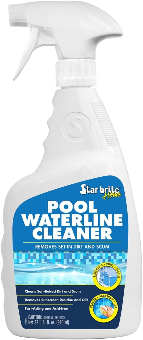 STAR BRITE Home Pool Waterline Cleaner (32 oz Spray) - Scum Remover for Pool Liners, Tiles & Fiberglass Waterlines
