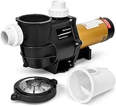 XtremepowerUS 2HP In-Ground Swimming Pool Pump Dual Speed High Flow 2" Inlet 230V High Flo 2-Speed w/ Slip-On Fitting Adapter, 5,820 GPH with Filter Basket