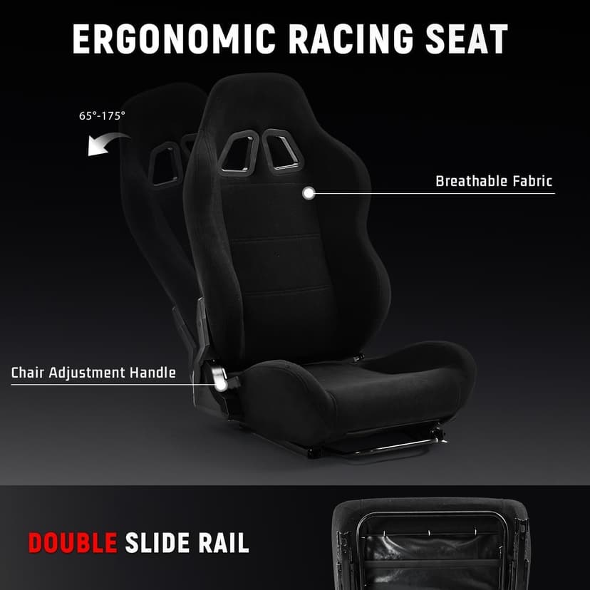 Dardoo G29 Racing Simulator Cockpit with Adjustable Race Seat Fit for Logitech G920 G923, for Thrustmaster T150 T300RS GT Racing Steering Wheel Stand, Not Included Wheel Shifter and Pedals