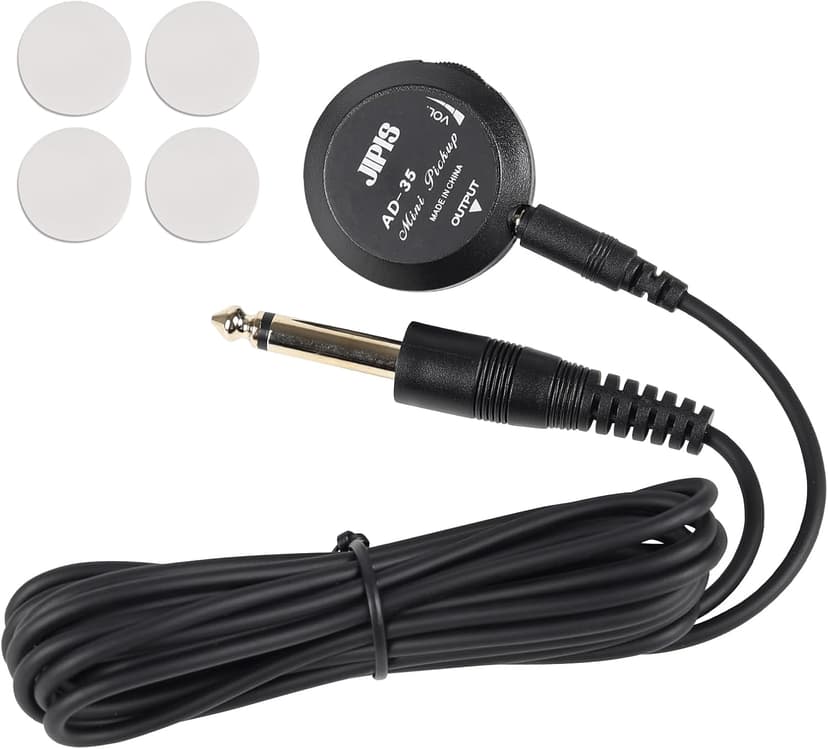 Universal Acoustic Guitar Pickup for Guitar, Ukulele, Mandolin, Violin,Canjo,Kalimba, Handpan,Surface-Adhesive Piezo Pickup with Volume Control
