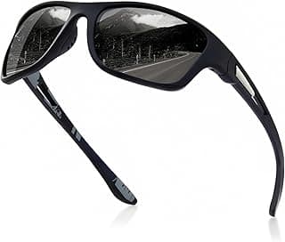 suoso Polarized Sports Sunglasses for Men: UV400 Protection Glasses Womens Wrap Around Goggles for Driving Fishing