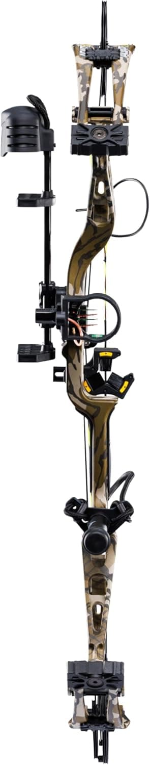 Bear Archery Adapt 2 Ready to Hunt Compound Bow Archery Set with Archery Accessories Including IMS V-Biscuit Rest, 4 Pin Sight, & Stabilizer, 24”- 31” Draw Length, Up to 320 FPS