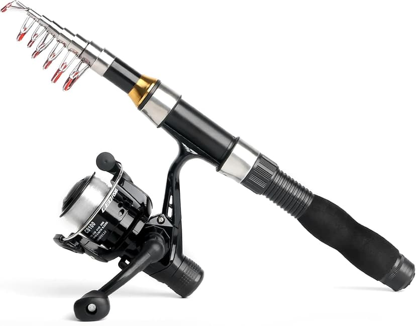 Telescopic Fishing Pole Reel Combo Ultralight Fishing Rod Spinning Reel with Tackle Bag All-in-One Fishing Accessories Fishing Gear Gifts Kit for Kids Adults Youth Beginner Saltwater Freshwater