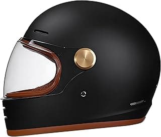 Retro Motorcycle Helmet for Adults?Vintage Full Face Helmet with Ventilation System, Waterproof Design for Motorcycle Riding