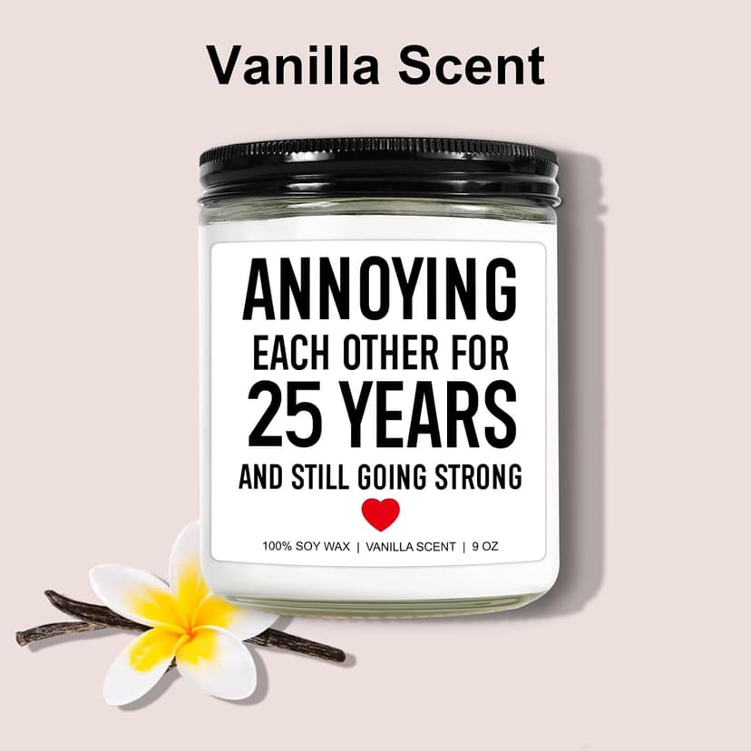 Younift Funny Scented Candle, 25th Anniversary, Gifts for Couple, 25th Wedding Anniversary Decorations, 25 Year Silver Anniv. Gifts for Husband, Wife, Him, Her, Women, Men, Friends, Parents B0D5J518NH